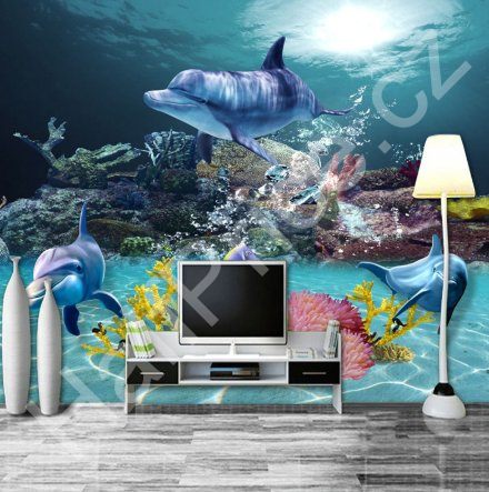 Tapeta 3D Delfíni (1)