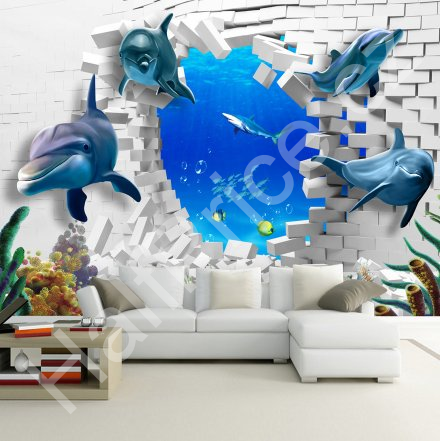 Tapeta 3D Delfíni (1)