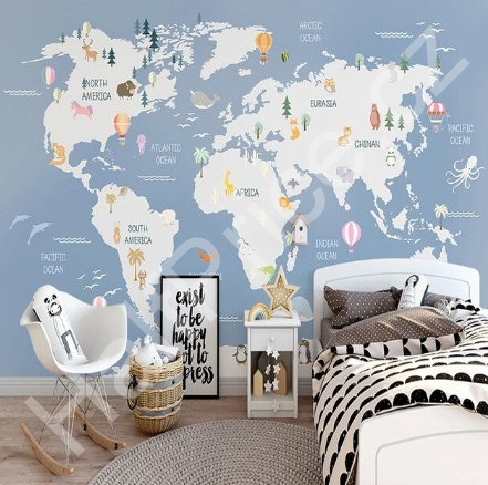 Tapeta 3D Kreslená mapa II. (1)