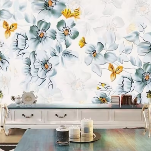 3D tapeta -  Květy na moderním pozadí MU9175 (1)