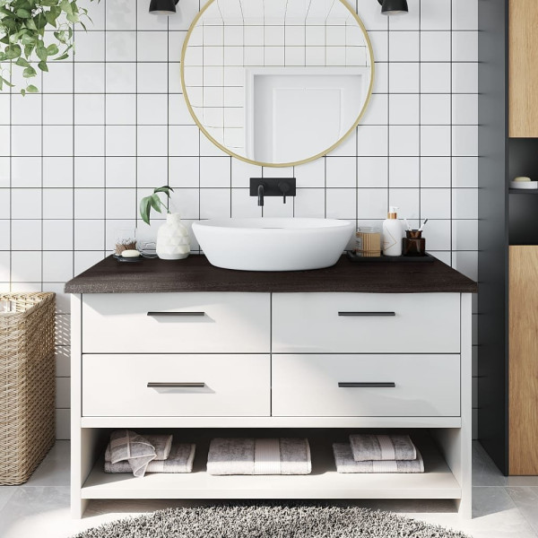 OMAXI Koupelnová deska tmavě hnědá 100x50x(2-4) cm ošetřený masivní 834036