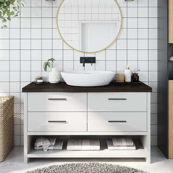 OMAXI Koupelnová deska tmavě hnědá 100x30x(2-6) cm ošetřený masivní 833985