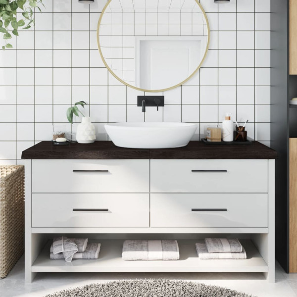 OMAXI Koupelnová deska tmavě hnědá 160x60x(2-6) cm ošetřený masivní 834319