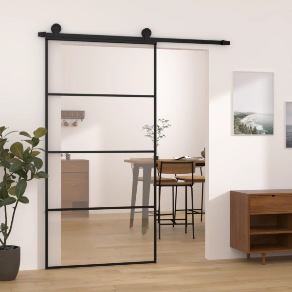 OMAXI Posuvné dveře s kováním 102,5 x 205 cm ESG sklo a hliník 648282