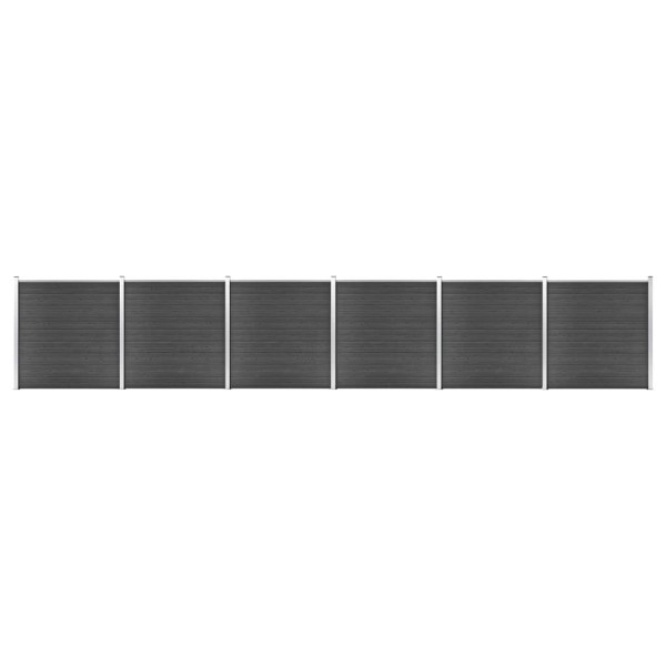 OMAXI Set plotového dílce WPC 1045 x 186 cm černý 366813