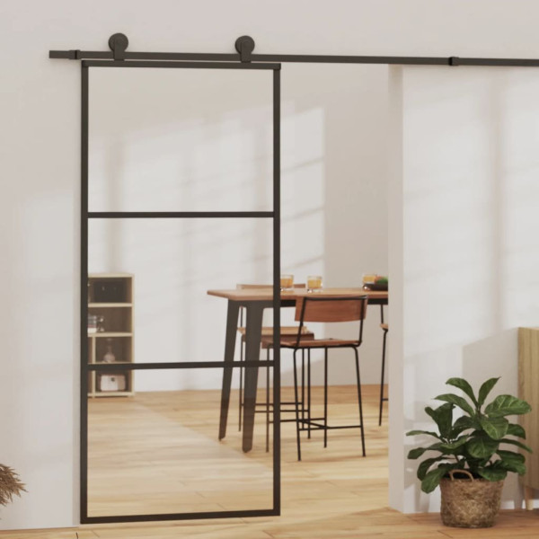 OMAXI Posuvné dveře s kováním ESG sklo a hliník 90 x 205 cm 648971