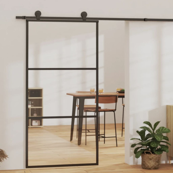 OMAXI Posuvné dveře s kováním ESG sklo a hliník 102 x 205 cm 648995