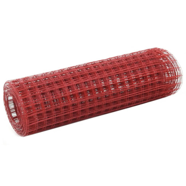 OMAXI Pletivo ke kurníku ocel PVC vrstva 10 x 0,5 m červené 701972