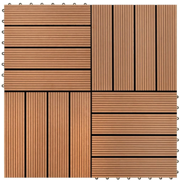 OMAXI 22 ks terasové dlaždice 30 x 30 cm 2 m² WPC hnědé 715889