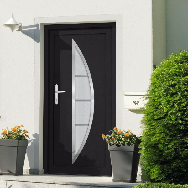 OMAXI Vchodové dveře antracitové 108 x 200 cm PVC 887353