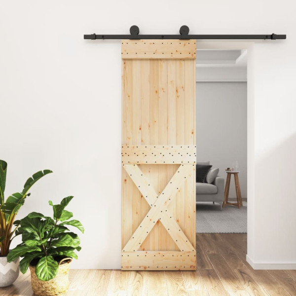 OMAXI Posuvné dveře s kováním 70 x 210 cm masivní borové dřevo 081093