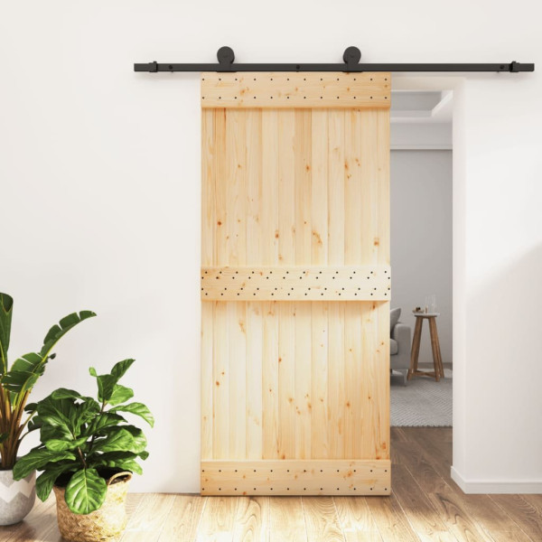 OMAXI Posuvné dveře s kováním 95 x 210 cm masivní borové dřevo 081239