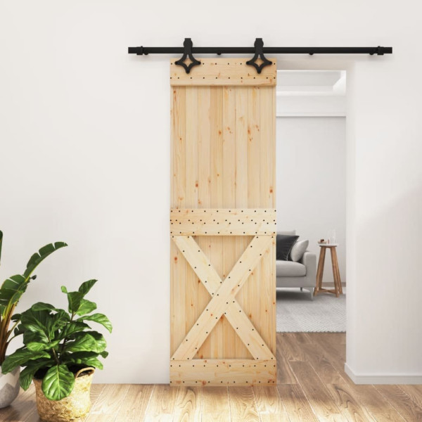 OMAXI Posuvné dveře s kováním 70 x 210 cm masivní borové dřevo 081871