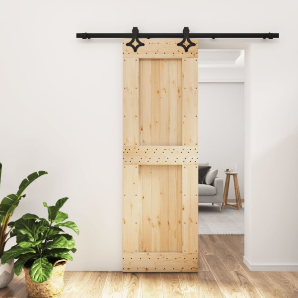 OMAXI Posuvné dveře s kováním 70 x 210 cm masivní borové dřevo 082007