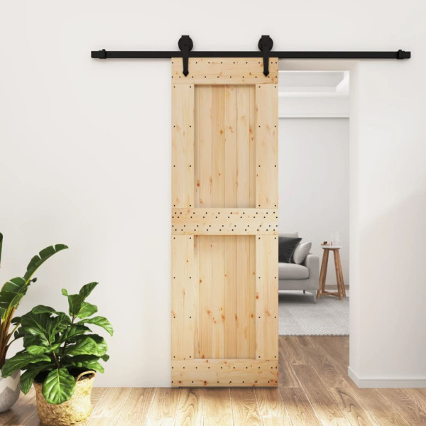 OMAXI Posuvné dveře s kováním 70 x 210 cm masivní borové dřevo 082915