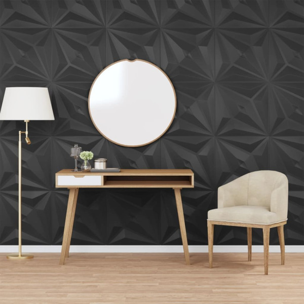 OMAXI Nástěnné panely 48 ks černé 50 x 50 cm xPS 12 m² hvězda 437305