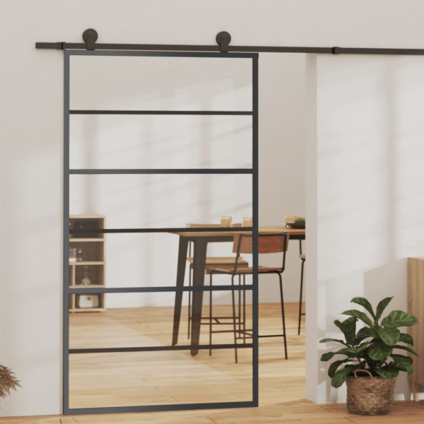 OMAXI Posuvné dveře s kováním ESG sklo a hliník 102 x 205 cm 649114
