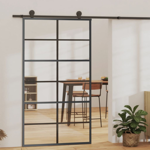 OMAXI Posuvné dveře s kováním ESG sklo a hliník 102 x 205 cm 649169