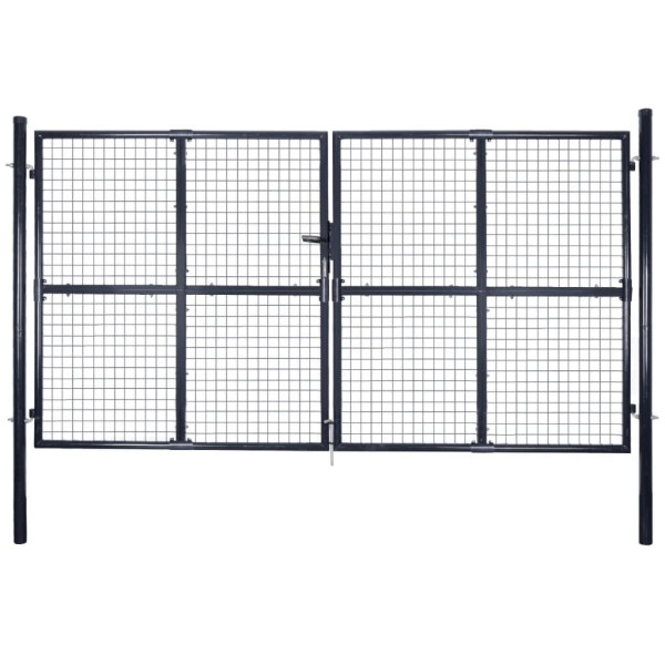 OMAXI Pletivá zahradní branka pozinkovaná ocel 306 x 150 cm šedá 624028