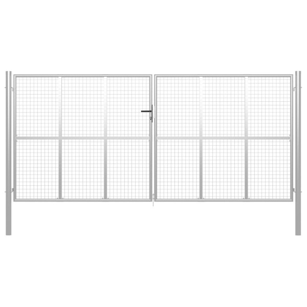 OMAXI Zahradní branka pozinkovaná ocel 415 x 175 cm stříbrná 735823