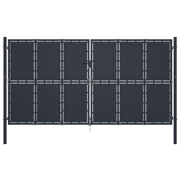 OMAXI Zahradní brána ocel 400 x 200 cm antracitová 738145