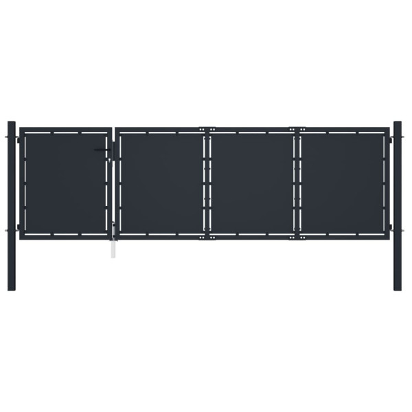 OMAXI Zahradní brána ocel 350 x 100 cm antracitová 738169