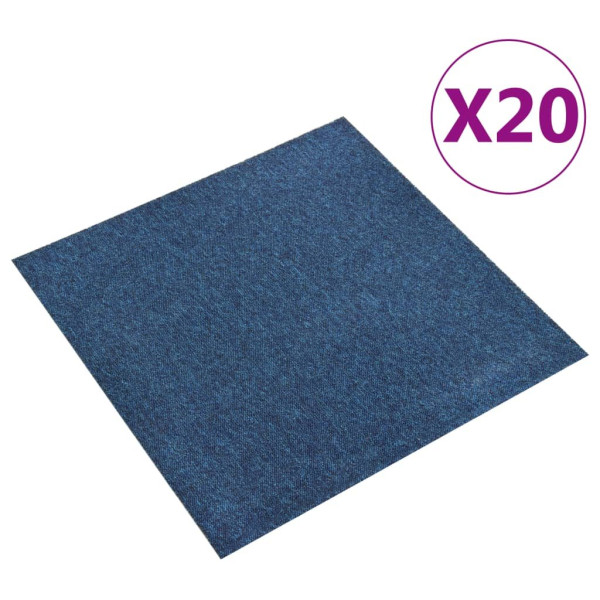 OMAXI Kobercové podlahové dlaždice 20 ks 5 m² 50 x 50 cm tmavě modré 065570