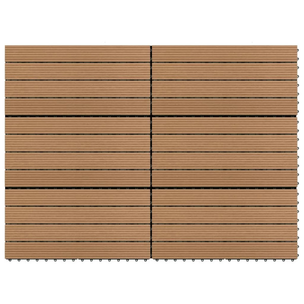 OMAXI Terasové dlaždice 6 ks WPC 60 x 30 cm 1,08 m² hnědé 195246