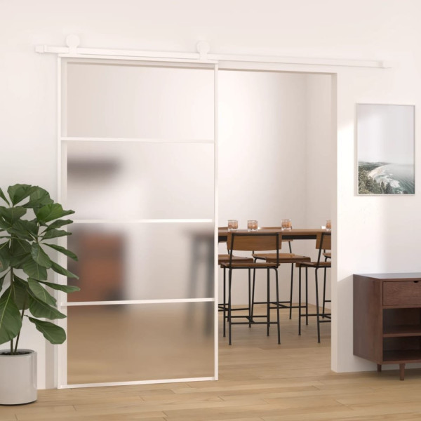 OMAXI Posuvné dveře mléčné ESG sklo a hliník 102,5 x 205 cm bílé 831137