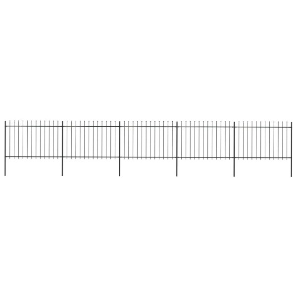 OMAXI Zahradní plot s kopím nahoře ocelový 892,5 x 120 cm černý 710457