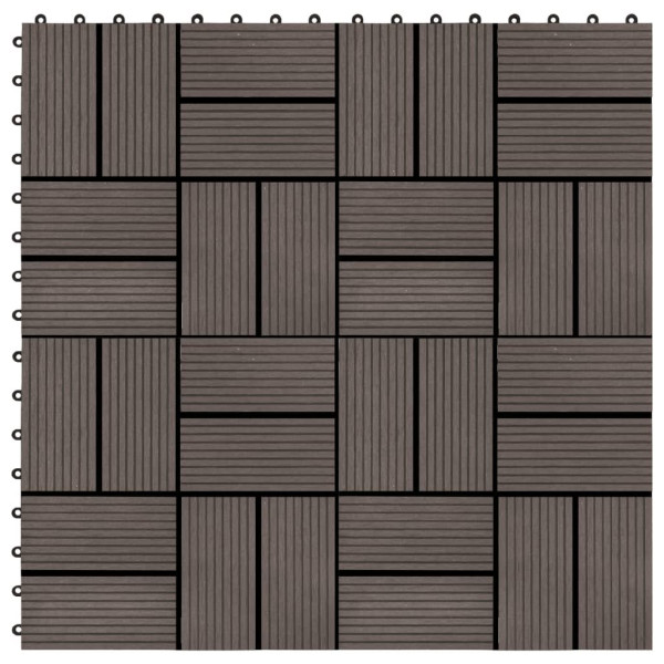 OMAXI 22 ks terasové dlaždice 30 x 30 cm 2 m² WPC tmavě hnědé 716022
