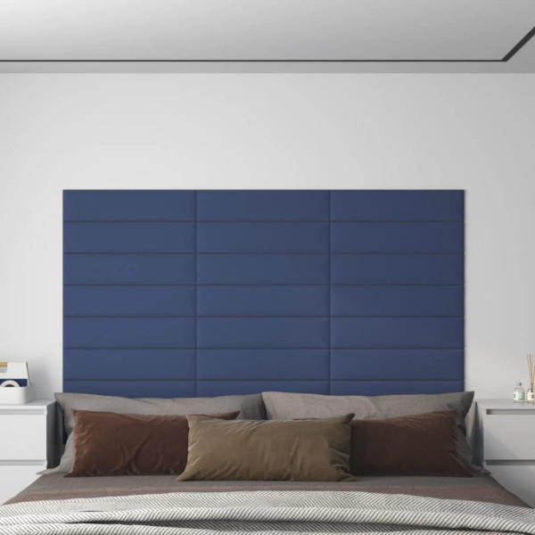 OMAXI Nástěnné panely 12 ks modré 60 x 15 cm textil 1,08 m² 019305
