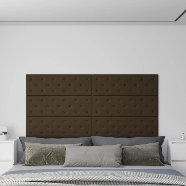 OMAXI Nástěnné panely 12 ks hnědé 90 x 30 cm umělá kůže 3,24 m² 075820
