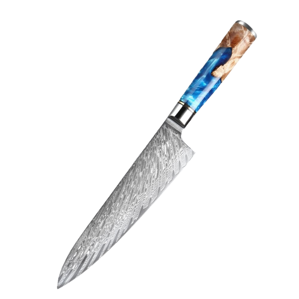 Japonský 8" nůž s damaškové oceli (1)
