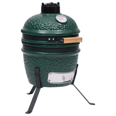 OMAXI Zahradní gril a udírna 2 v 1 Kamado keramický 56 cm zelený 290361
