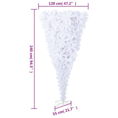 OMAXI Obrácený umělý vánoční stromek se stojanem bílý 240 cm 021391