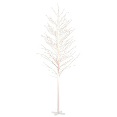 OMAXI Bílá bříza 672 teplých bílých LED diod 400 cm 138815