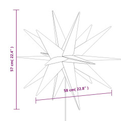 OMAXI Svítící vánoční hvězda s hrotem a LED skládací červená 57 cm 421823