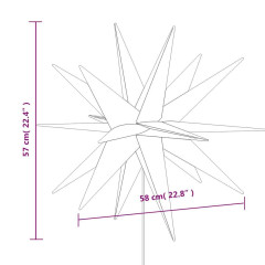 OMAXI Svítící vánoční hvězda s hrotem a LED skládací bílá 57 cm 421830