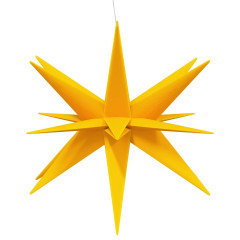 OMAXI Svítící vánoční hvězda s LED skládací žlutá 100 cm 421878