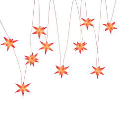 OMAXI Svítící vánoční hvězdy s LED 10 ks červené 10 cm 421946