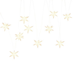 OMAXI Svítící vánoční hvězdy s LED 10 ks bílé 10 cm 421953
