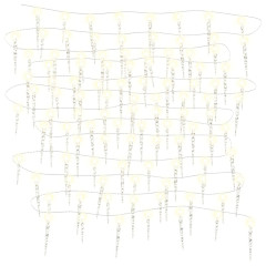 OMAXI Vánoční rampouchové světlo 100 LED teplá bílá 10 m akryl PVC 435196