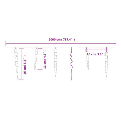 OMAXI Vánoční rampouchové světlo 200 LED diod studená bílá 20 m akryl PVC 435202
