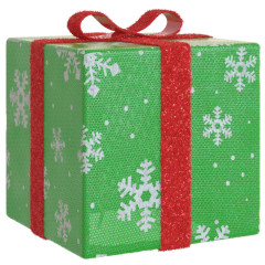 OMAXI Svítící vánoční dárky 3 ks 64 teple bílých LED 435370