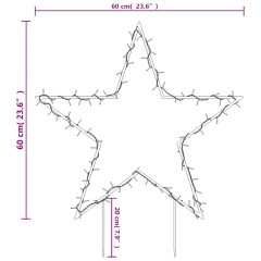 OMAXI Vánoční světelná dekorace s hroty Hvězda 80 LED diod 60 cm 118249