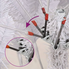 OMAXI Umělý sklápěcí vánoční stromek se stojanem bílý 210 cm 472795