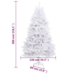 OMAXI Umělý sklápěcí vánoční stromek se stojanem bílý 300 cm 472825