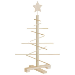 OMAXI Dřevěný vánoční stromeček na ozdoby 75 cm masivní borové dřevo 133426