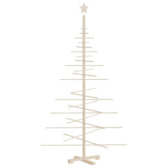 OMAXI Dřevěný vánoční stromeček na ozdoby 180 cm masivní borové dřevo 133457